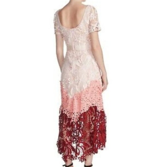 MAJE Ombre Pink Lace Romarin MIdi Dress - Picture 2 of 7